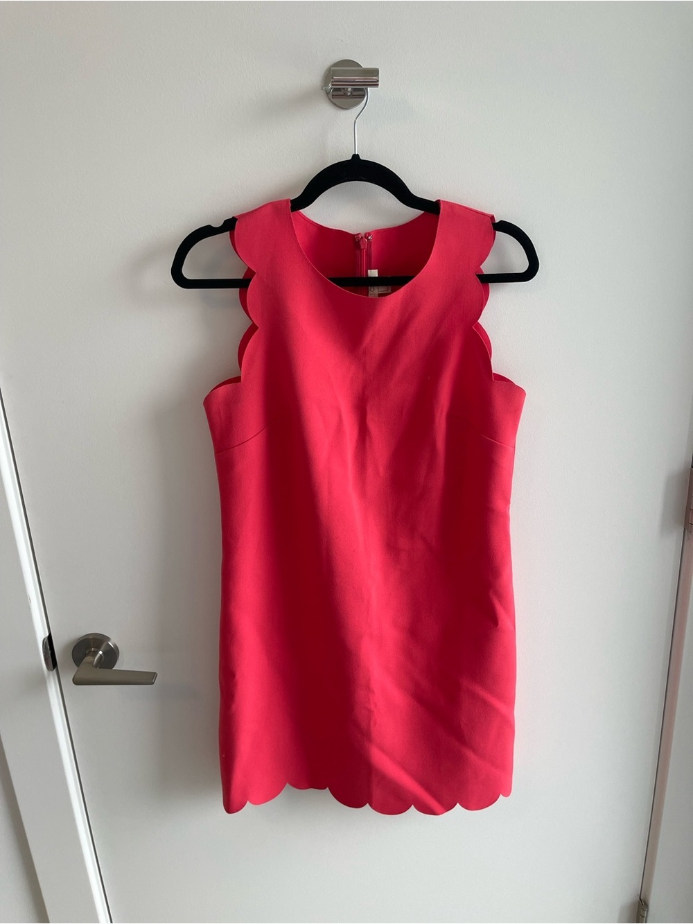 J crew Women's Scalloped Edge Pink Sheath Dress